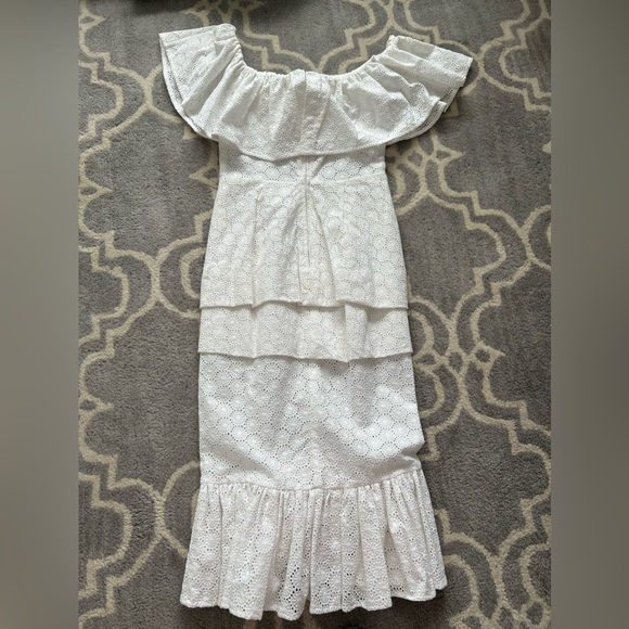Greta Constantine Size 0-2 White Eyelet Dress - Picture 2 of 10